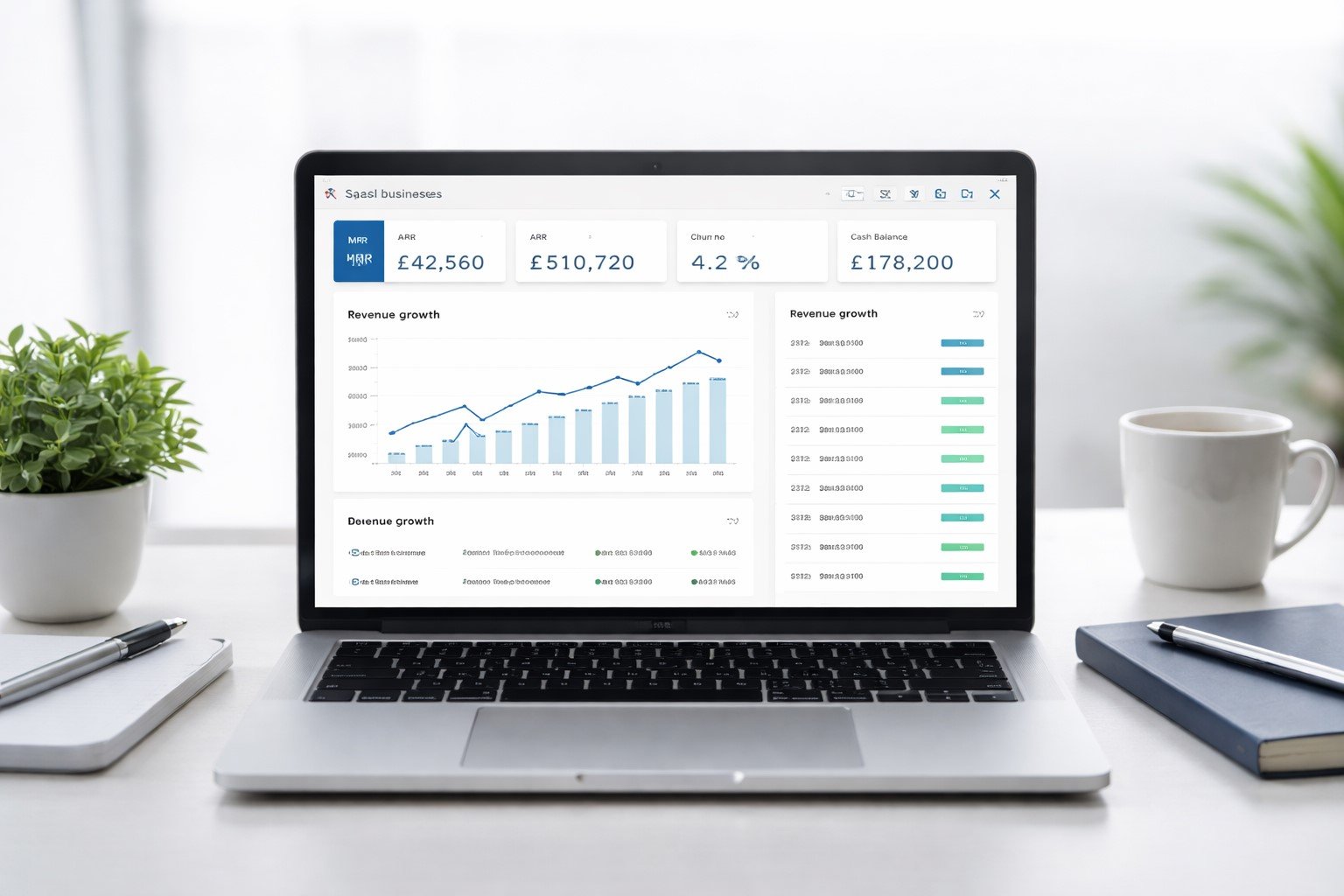 Clean SaaS financial dashboard
